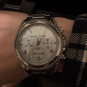 Michael Kors women’s oversized Silver Chronograph Watch
